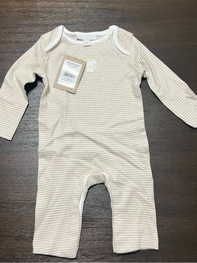 Beige Stripe One-Piece 0-3m